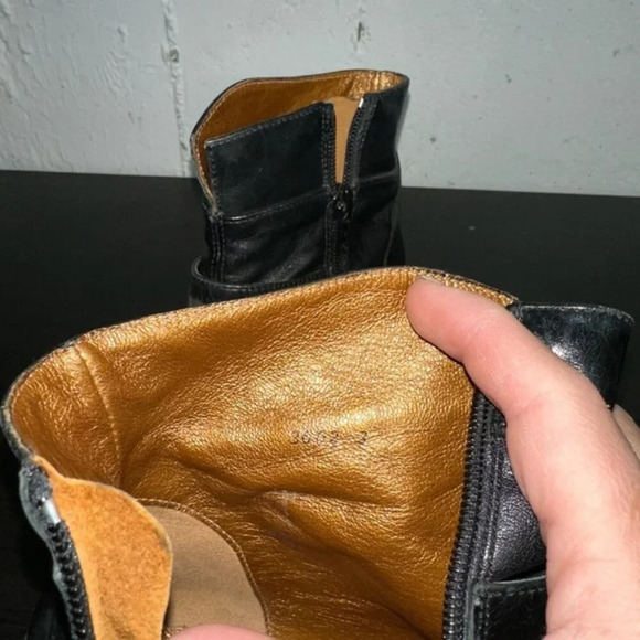 France Mode Black Leather ankle boot  size 36 - Picture 7 of 7